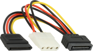Cable SATA 15pin/m - SATA 15pin/f+4pin/f