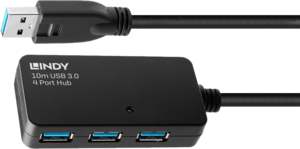 LINDY USB A Aktiv-Verlängerung 10 m+Hub