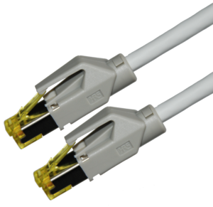 Patch Cable RJ45 S/FTP Cat6a 0.5m Grey