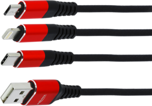 Delock USB-A - Lightn/Micro-B/C Cable 1m