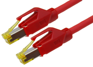 Patch Cable RJ45 S/FTP Cat6a 0.5m Red