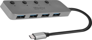 LINDY USB Hub 3.0 4-port + Switch