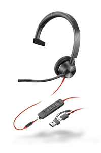 Headset Poly Blackwire 3315 USB-C/A