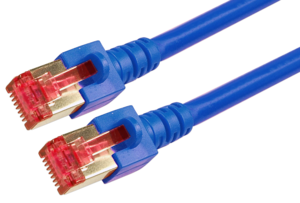 Câble patch RJ45 S/FTP Cat6 0,5 m bleu