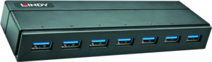 Hub USB 3.0 LINDY 7 portas preto