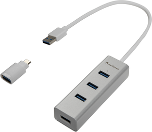 ARTICONA USB Hub 3.0 4-Port alu/weiß