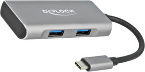 Delock USB Hub 3.1 4-Port schwarz/silber