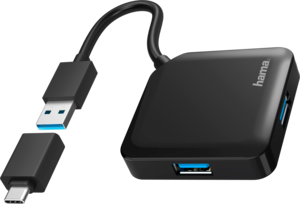 Hama USB Hub 3.0 4-port Black