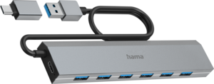 Hama USB Hub 3.0 7-Port grau