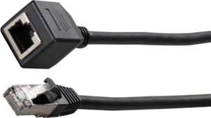 Przedłużacz kabla krosowego EFB RJ45 S/FTP Cat6a czarny, bezhalogenowy