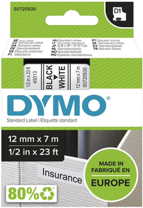 Dymo D1 Label Tape Black/White 12mm