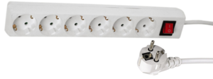 6-Socket Extension Lead 5m White Switch