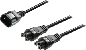 Kabel sieciowy 1x C14wt - 2x C5gn 2,5 m
