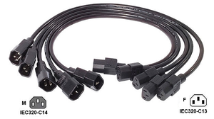 Power Cable IEC320-C13 to C14 10A 5-pack
