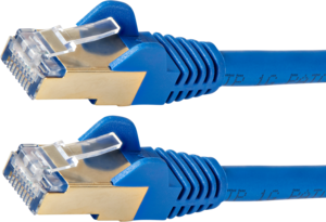 Cable patch RJ45 F/FTP Cat6a 0,5 m azul