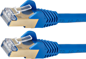Patchkabel RJ45 F/FTP Cat6a 0,5 m blau
