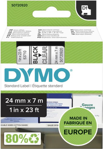 Dymo D1 Label Tape Transp./Black 24mm