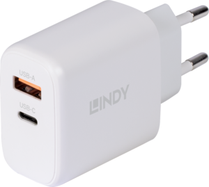 LINDY 65 W USB-C/USB-A GaN Ladeadapter