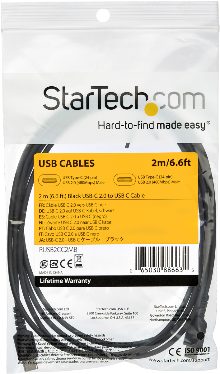 Câble USB RS PRO, Micro-USB B vers USB C, 1m, Noir