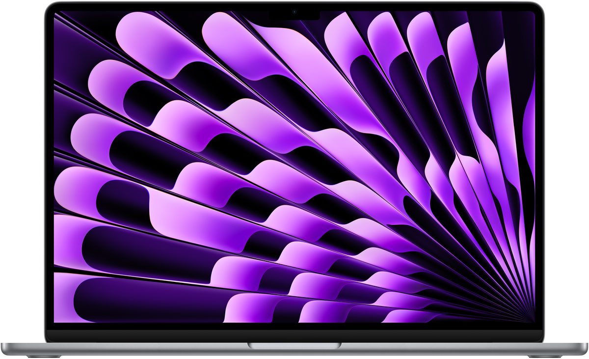 Close-up image of apple macbook air 15 m3 16/256gb grey komponentko