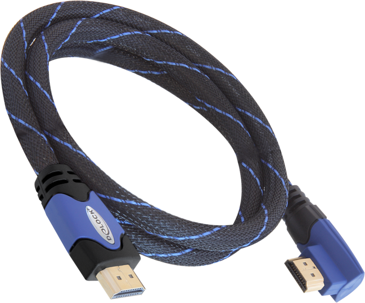 Delock Câble coudé à gauche HDMI - HDMI - 1.0 m (Bleu) - 82955 