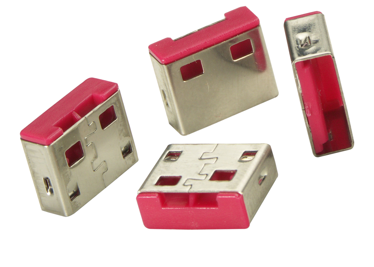 Lindy 40450) Lot de 4 bloqueurs de port USB Rouge 