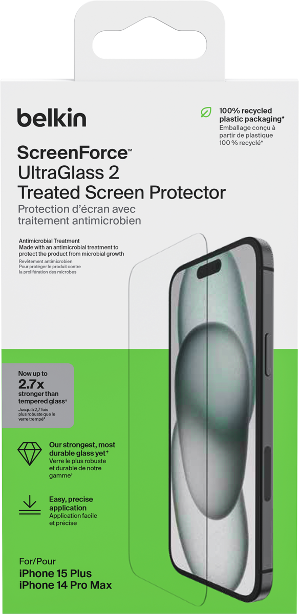 Protège-écran en verre UltraGlass de Belkin pour iPhone 14 Pro Max - Apple  (FR)