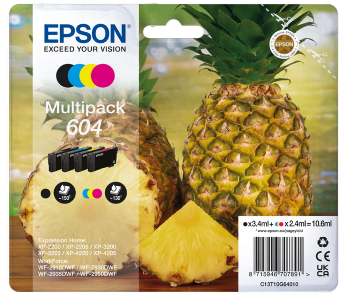 Acheter Multipack encre Epson 604 Ananas CMY+S (C13T10G64010)