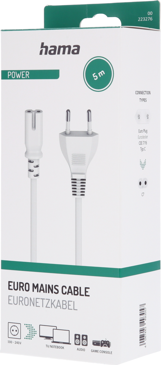 Acheter Câble alimentation m.-C7 f., 5,0 m blanc (00223276)