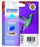 Epson T0802 tinta, cián előnézet