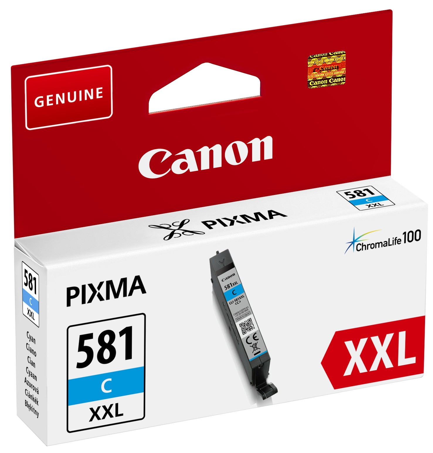 Canon CLI-581XXL tinta, cián előnézet