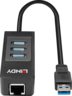LINDY 3 portos USB 3.0 hub + GbEthernet előnézet