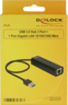 Delock USB Hub 3.0 3-Port + RJ45 schwarz Vorschau