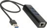 Delock USB Hub 3.0 3-Port + RJ45 schwarz Vorschau