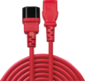 Miniatuurafbeelding van Power Cable C13/f-C14/m 2m Red