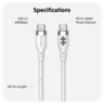 Miniatuurafbeelding van HyperJuice 240W USB-C/USB-C Cable 2m