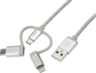 Vista previa de Cable USB 2.0 m (A) - (Lightn./microB/C)